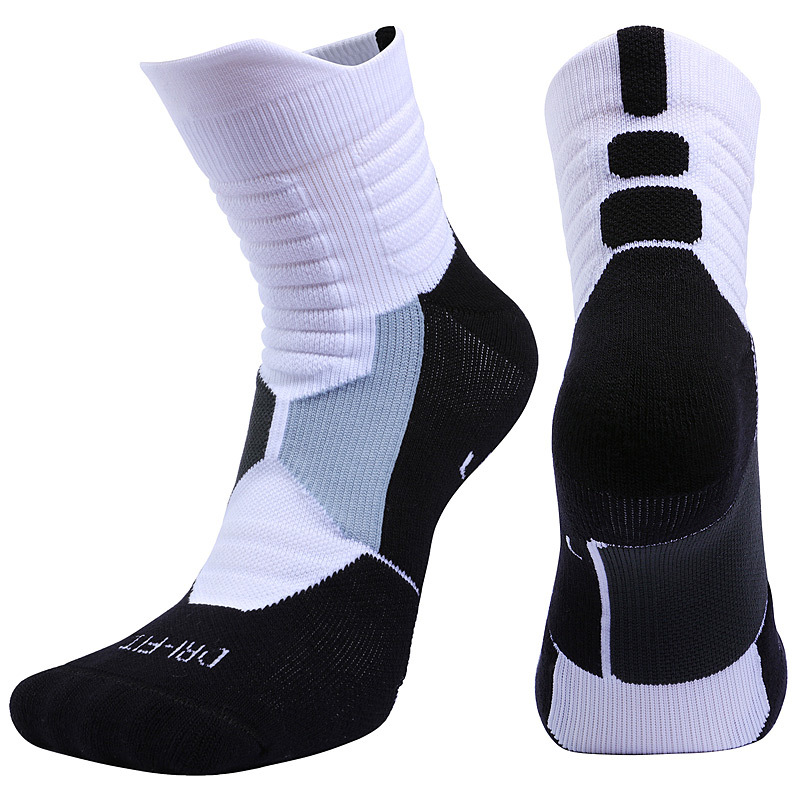 Men's Antibacterial Mid-Tube Basketball Sports Terry Socks