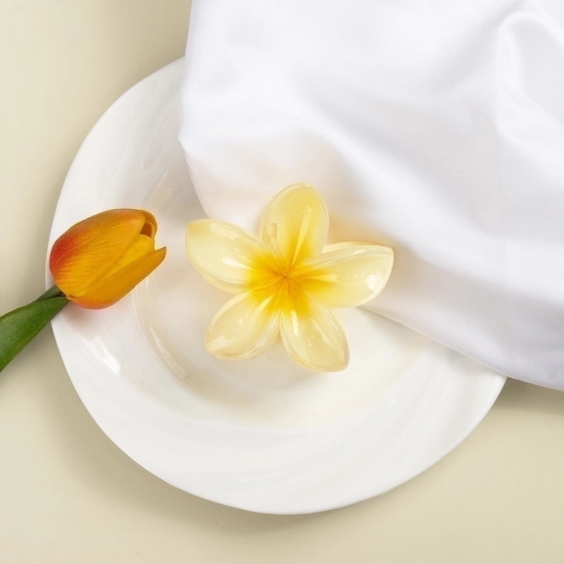 12 Pieces Women’s Minimalist Flower Plastic Resin Stoving Varnish Hair Claws