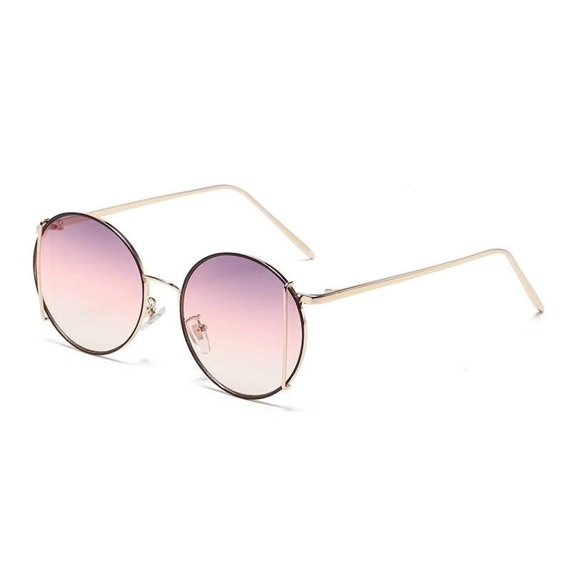 Fashion Round Frame Metal Temple Street Shot Hip Hop Sunglasses