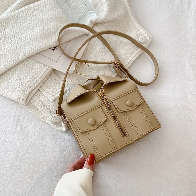 Women’s Pu Leather Solid Color Streetwear Square Magnetic Buckle Shoulder Bag Crossbody Bag