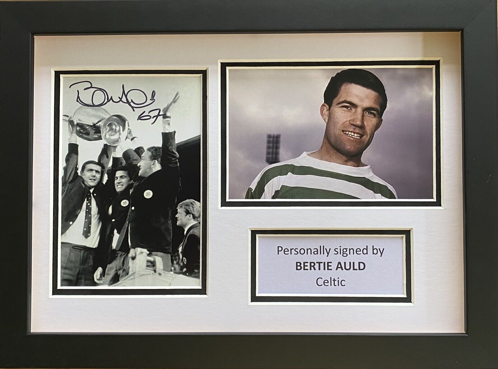 Bertie Auld Hand Signed Celtic Photo Poster painting In A4 Frame Display