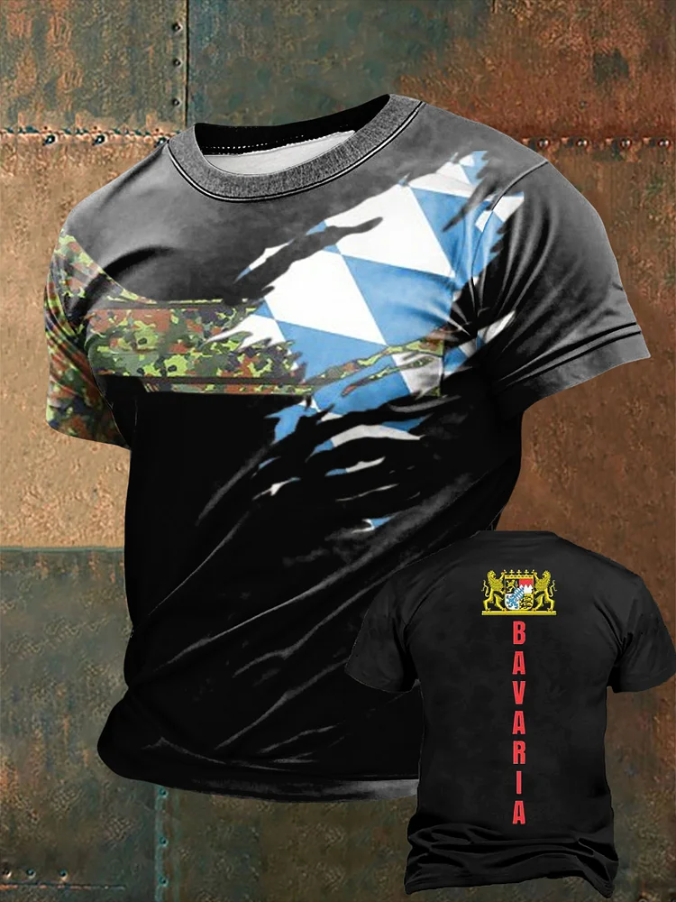 Männer Bavaria bedrucktes Kurzarm-T-Shirt