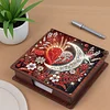 Wooden DIY Moon Heart Diamond Painting Kit Note Box with 160 Papers for Office