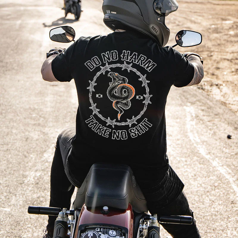 DO NO HARM TAKE NO SHIT Snake Print Men's T-shirt
