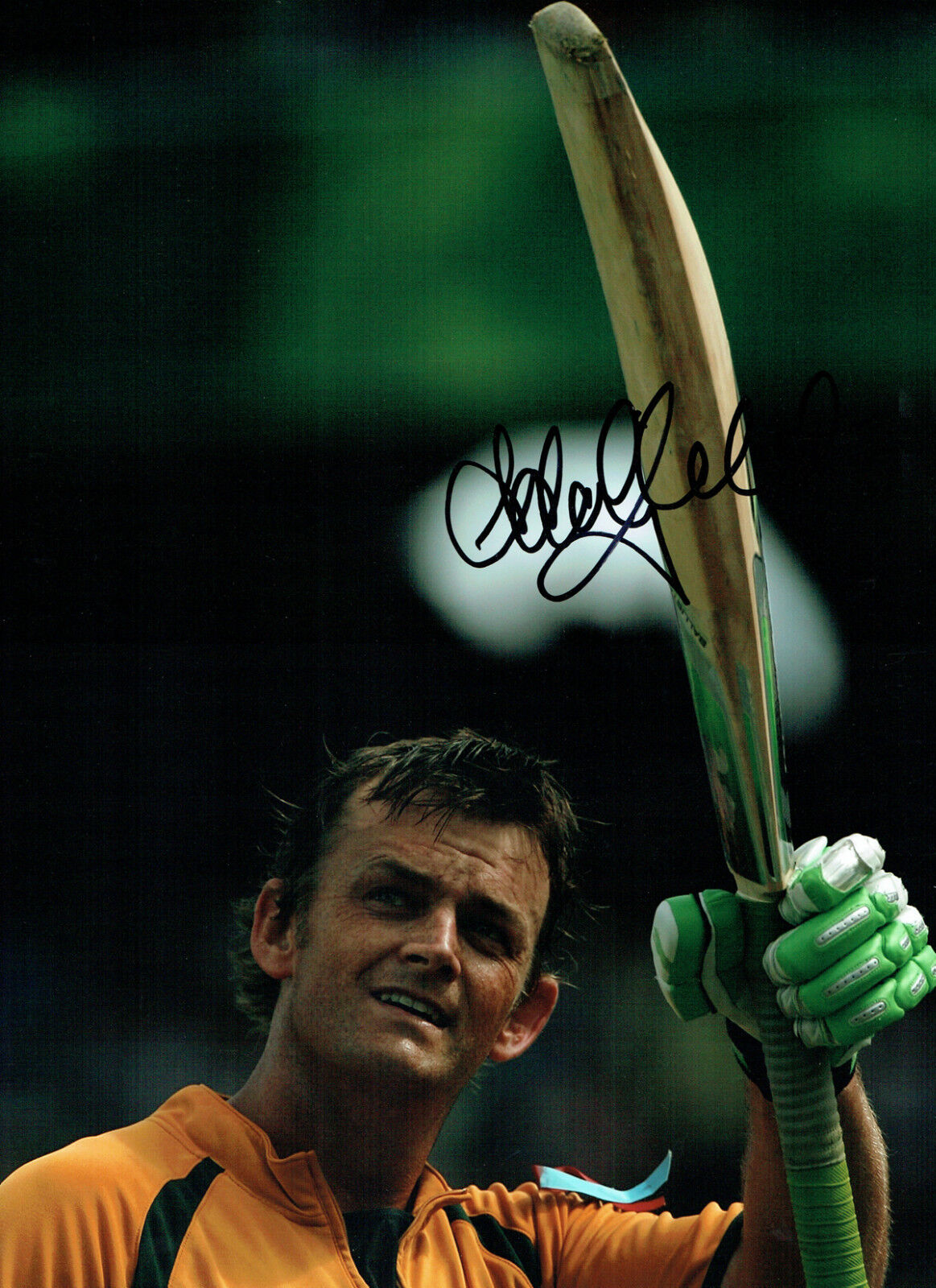 Adam GILCHRIST Signed Autograph 16x12 Australia Cricket Massive Photo Poster painting AFTAL COA