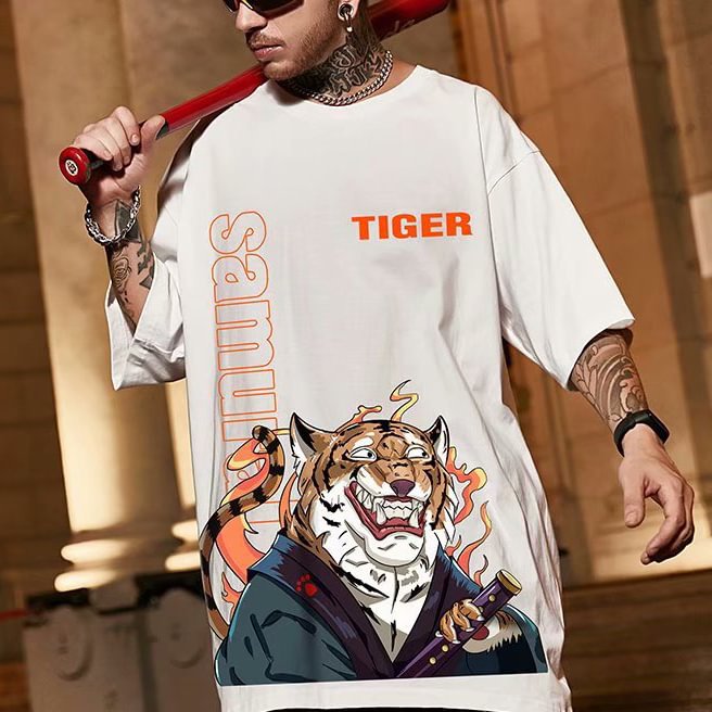Loose Tiger Short Sleeve T-Shirt、、URBENIE
