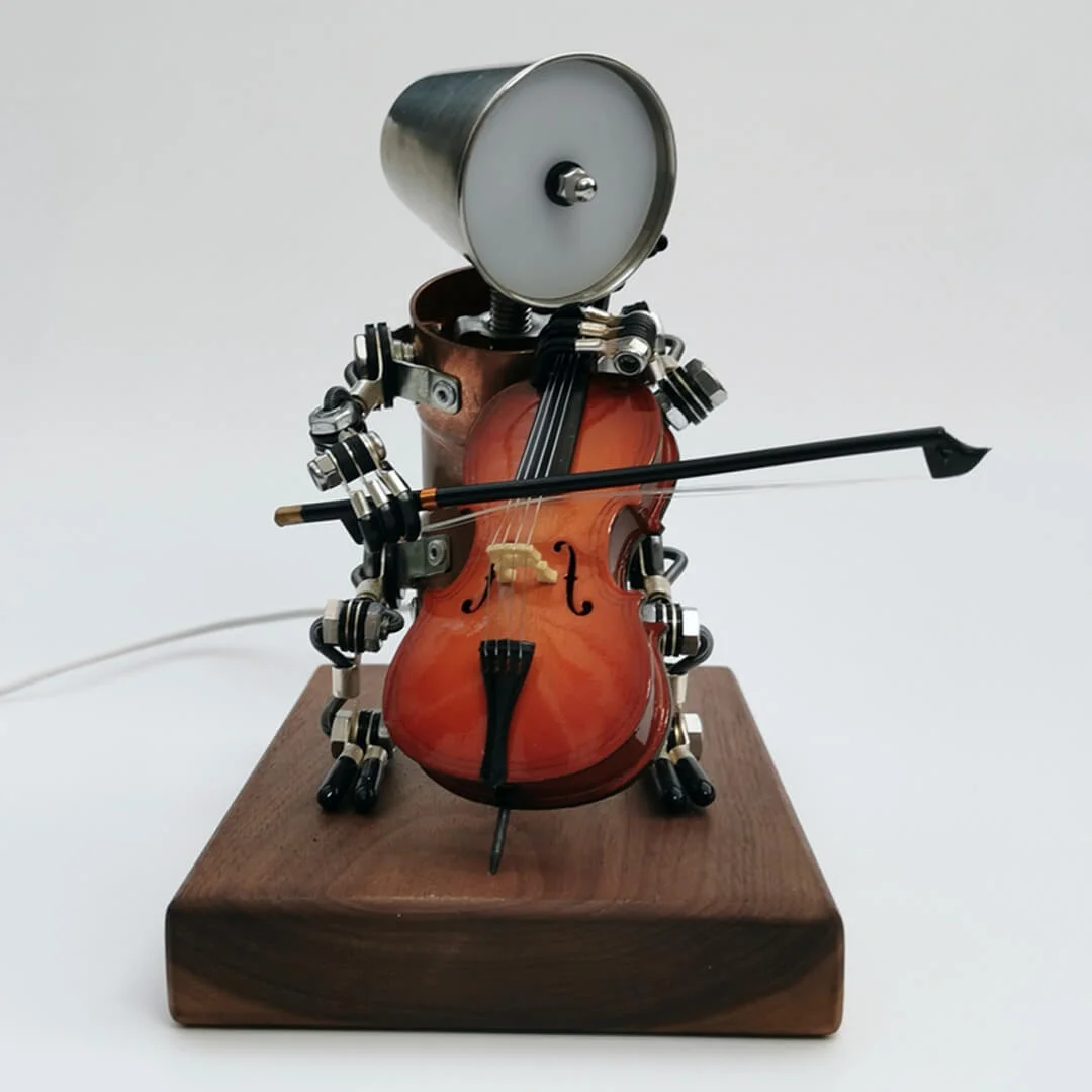 Steampunk Cello Robot Lamp