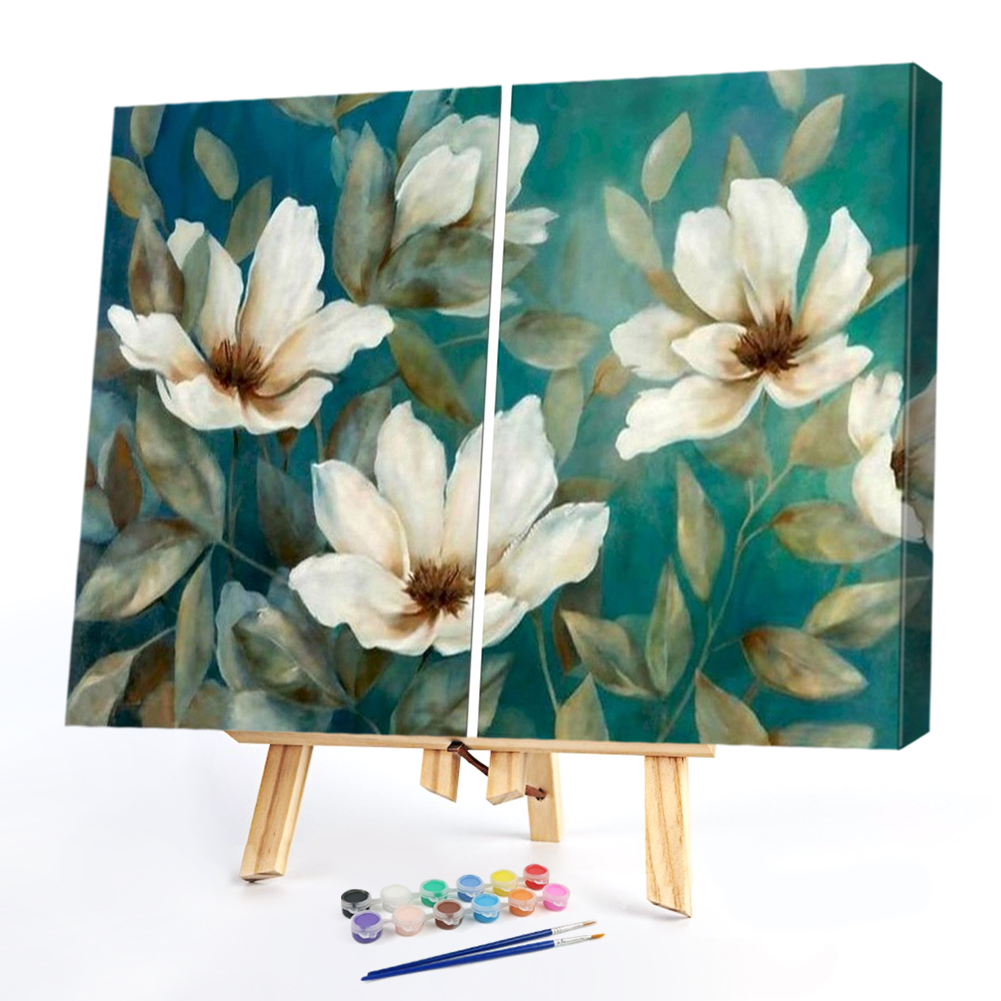 

80*50CM - Paint By Numbers - White Flower (Big Size), 501 Original