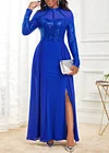 Shinning Sapphire Blue Side Slit Maxi Dress