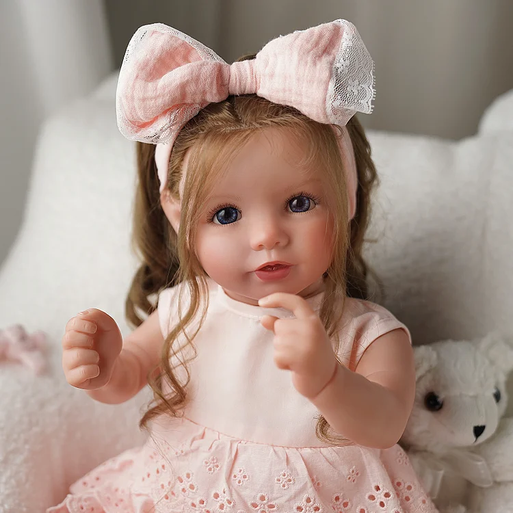 Babeside Smiling Reborn Baby Dara 20'' Toddler Girl with Heartbeat Coos and Breath