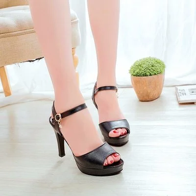 2021 Korean Version of The New Sexy Fish Mouth 10CM High Heels Fashion Summer Waterproof Platform Wedding Shoes Bridesmaid Shoes