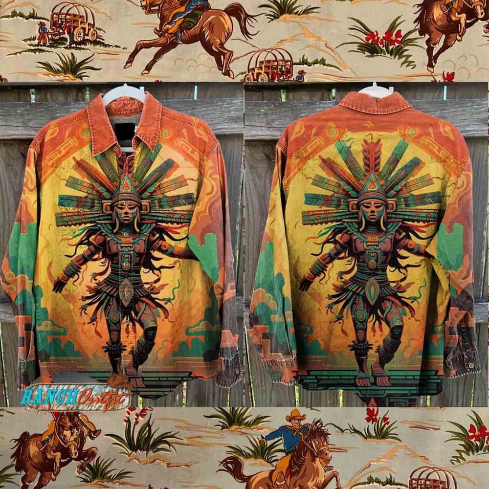 Vintage Print Casual Shirt Multicolor / S