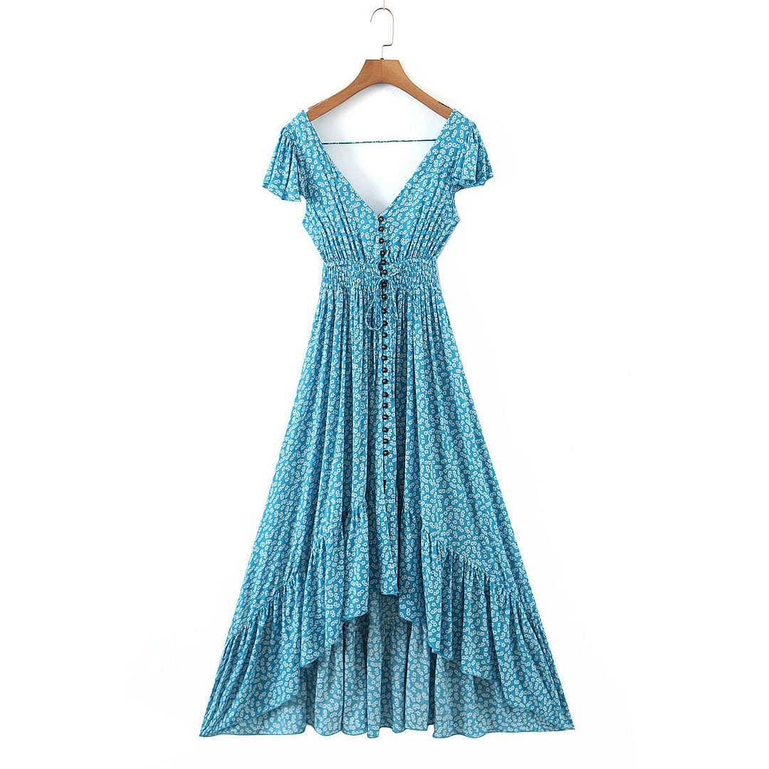 Women's Cardigan Lace-up Waist Long Dress