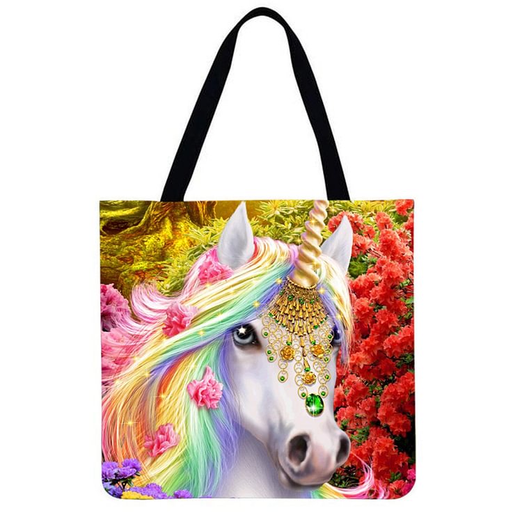 Unicorn Linen Tote Bag