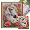 (US Only)Horse Printed Cross Stitch Kit 43x55cm DIY 14CT Thread Art Needlework Wall Decor