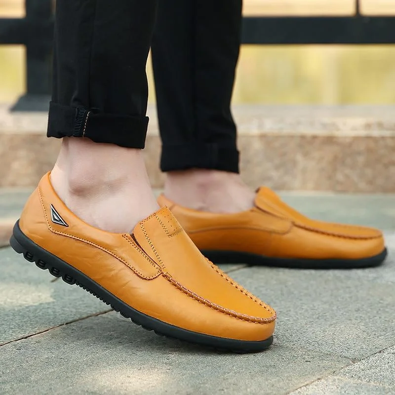 Men's Genuine Leather Loafers Shoes Moccasins Breathable Slip On Driving Shoes