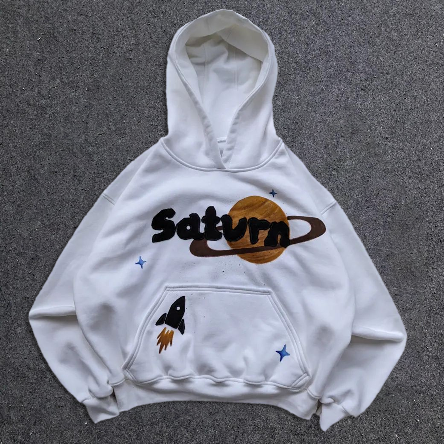satvrn print vintage hoodie
