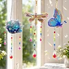 3PCS-1 5D DIY Diamond Painting Wind Chimes Suncatcher Kit Double Sided Diamond Art Kits Suncatcher with Crystal Pendant for Home Wall Window Decor Adults DIY Art Craft