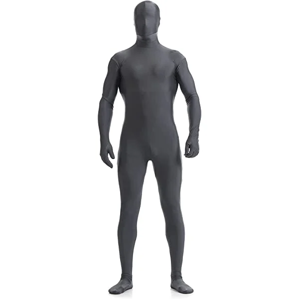 Mens Spandex Zentai Suit Full Body 2nd Skin Tight Suit Costume Stretchy Unitard Bodysuit for Halloween Cosplay Green Large