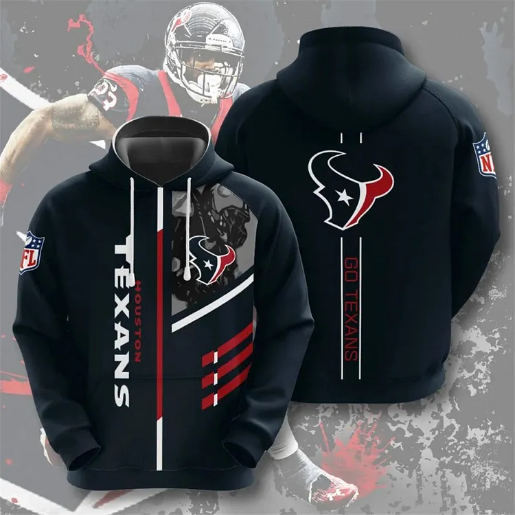 Houston Texans 3D Printed Hooded Pocket Pullover Hoodie