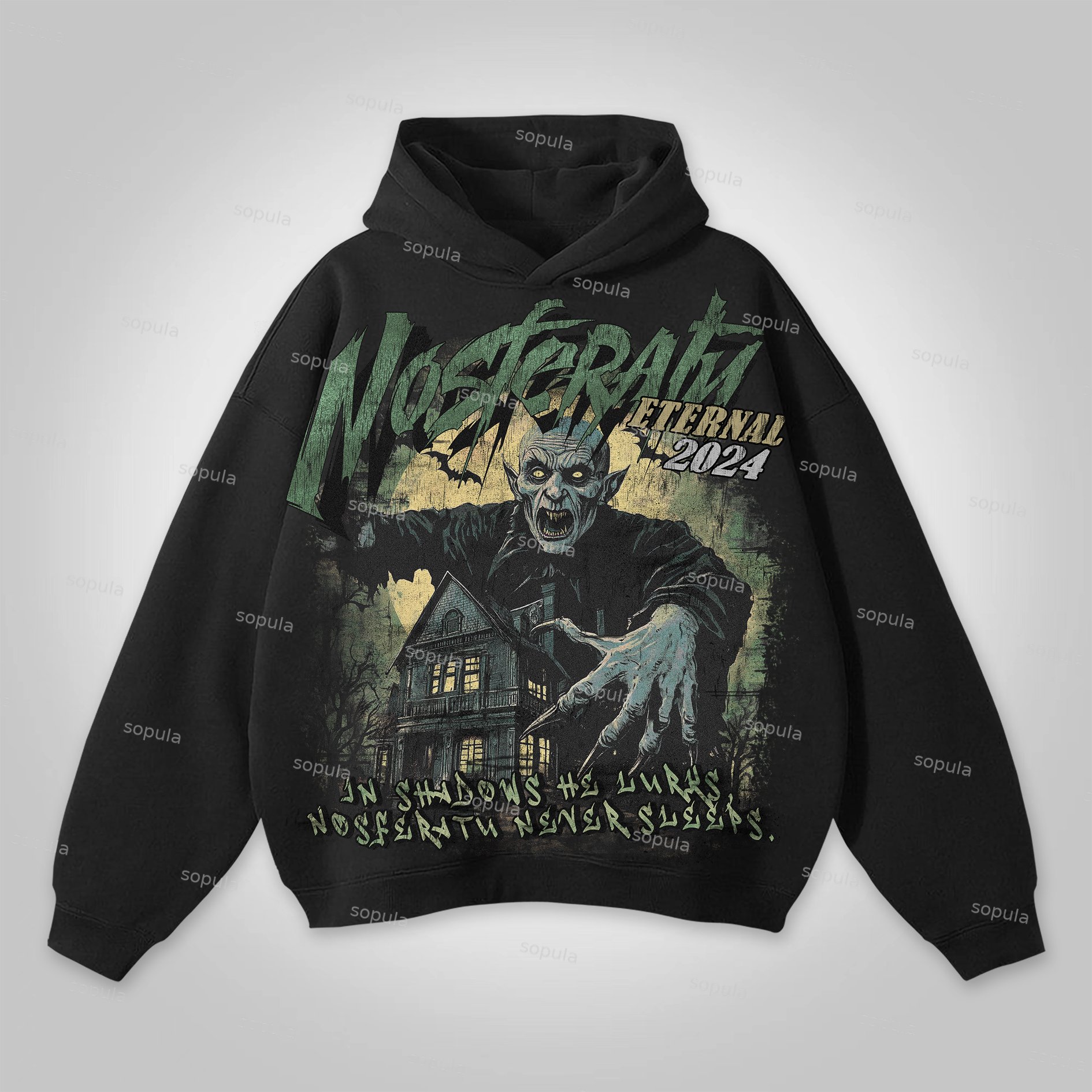 Sopula Vampire Nosfera Character Retro Graphic Hoodie - SOPULA