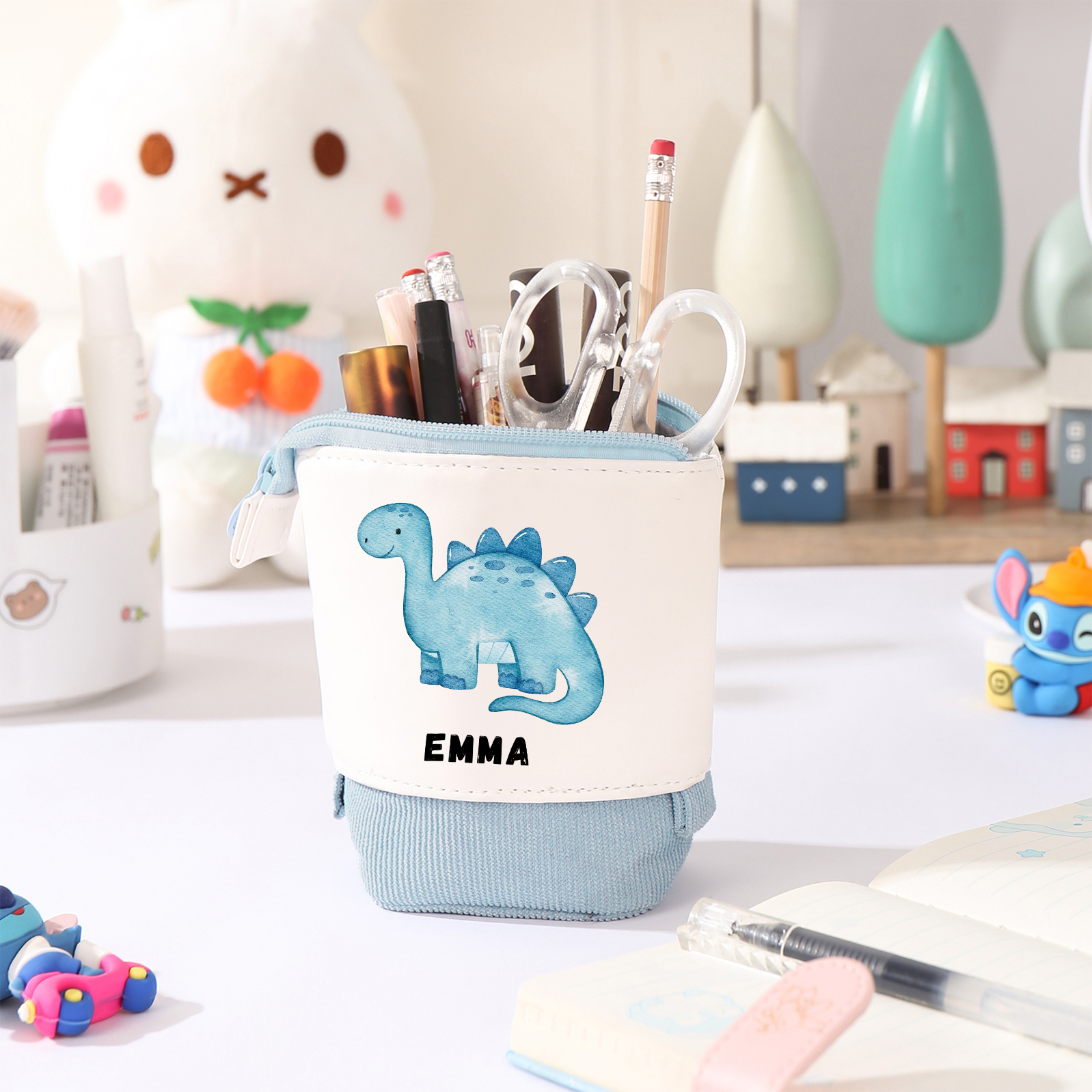 Personalised Pencil Case Custom Name & Dinosaur Pattern Pen Pouch Back To School Gift for Boys Girls