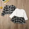 Autumn Winter Kid Baby Girls Clothes Plaid Tops Tutu Dress 2PCS Sets