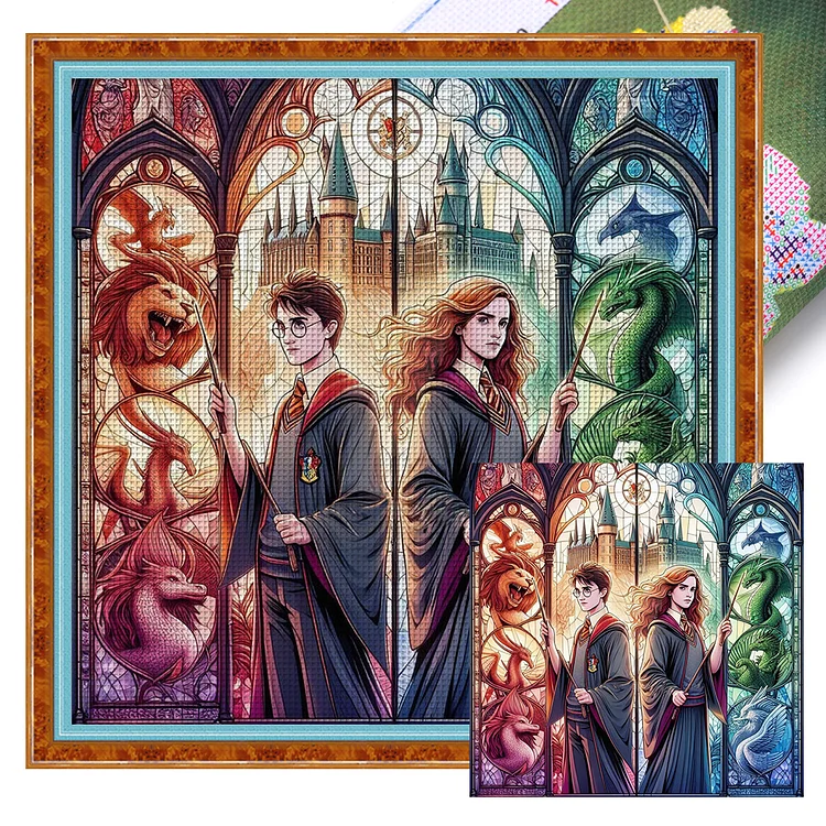 The Wizarding World Of Harry Potter (50*50cm) 11CT Stamped Cross Stitch gbfke