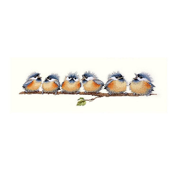 Spring-Magpie on the Branch - 11CT 3 Strands Threads Printed Cross Stitch Kit - 52x22cm(Canvas)