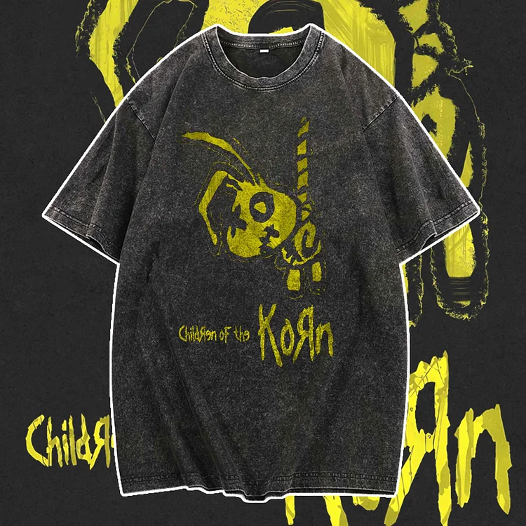 Davidhawaii100% Cotton Casual Men's Vintage Abstract Cartoon Rock Street T-Shirt - 100% Cotton