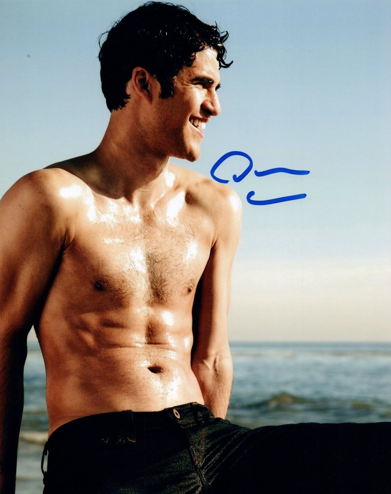 Darren Criss Signed Autographed 8x10 Photo Poster painting Hot Shirtless Actor GLEE COA