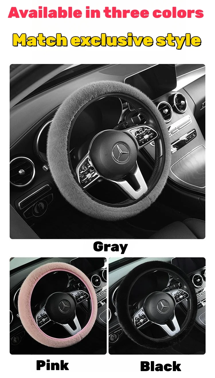 🔥Hot Selling🔥Fashionable plush elastic steering wheel cover