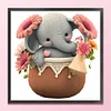 Elephant In Basket-18CT Stamped Cross Stitch 30*30cm/11.81*11.81in