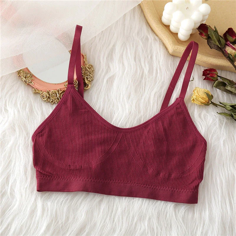 Billionm Women Tank Crop Top Seamless Underwear Female Crop Tops Sexy Lingerie Intimates Wire Free Brassiere Sleeveless Camisole