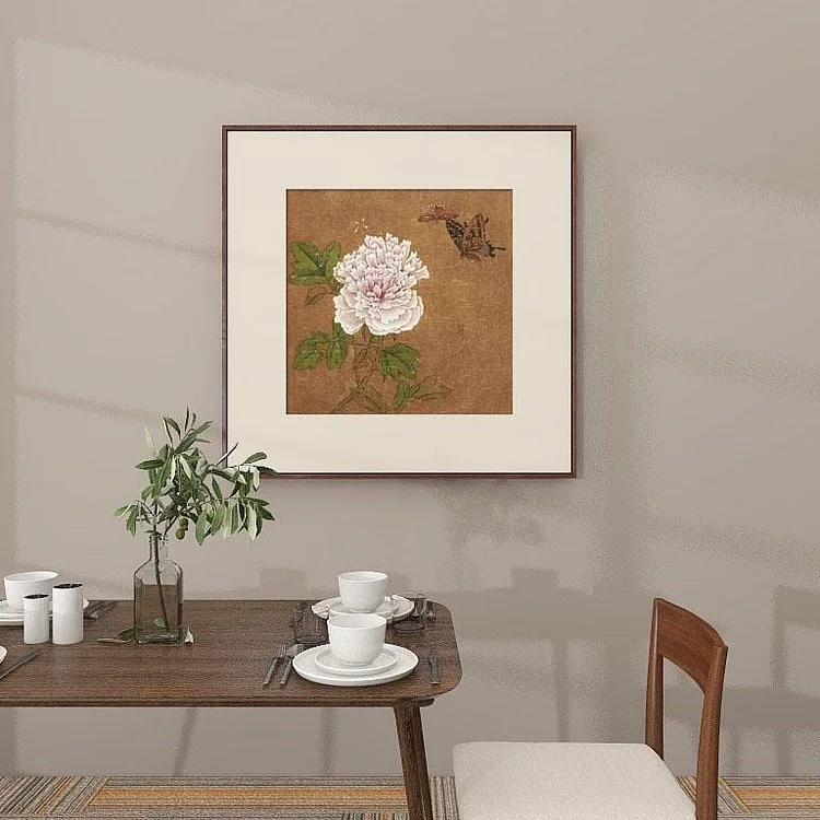T1021 Peony and butterfly - Giclee Fine Art Print