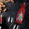 2pcs Christmas Diamond Art Linen Wine Gift Bag Diamond Painting Red Wine Bag Kit