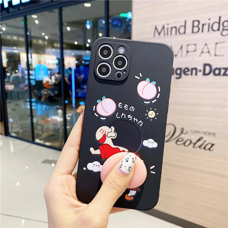 Pinch the fart peach phone case