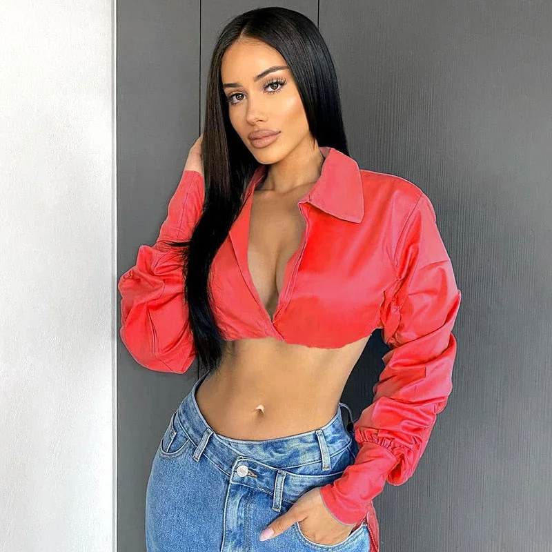 Articat Sexy Puff Sleeve Short T Shirt Women Fashion Slim Crop Top Female White Casual Party Club Women Streetwear Top