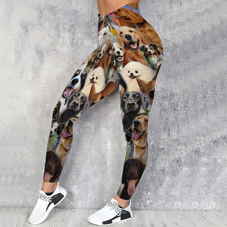 Vefave Everyday Casual Dog Print Leggings