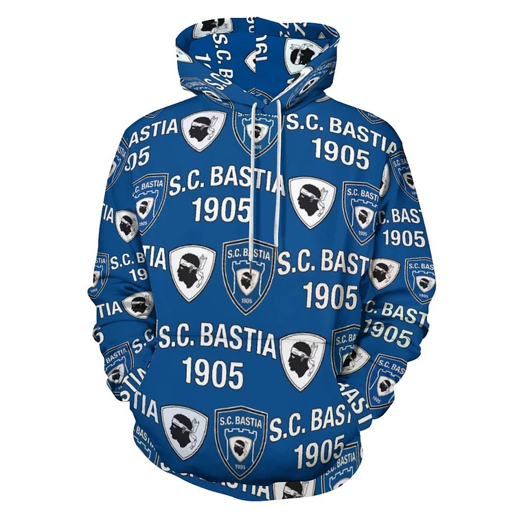 SC Bastia Unisexe Pullover Sweat-Shirt À Capuche Oversize Streetwear Hip Hop