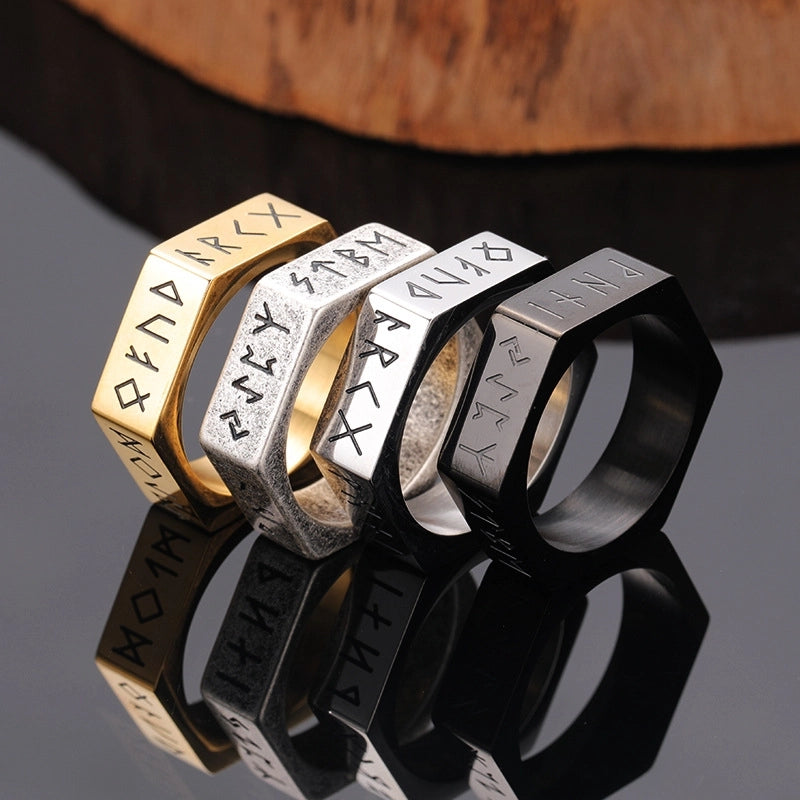 Punk Geometric Titanium Steel Plating Men's Rings