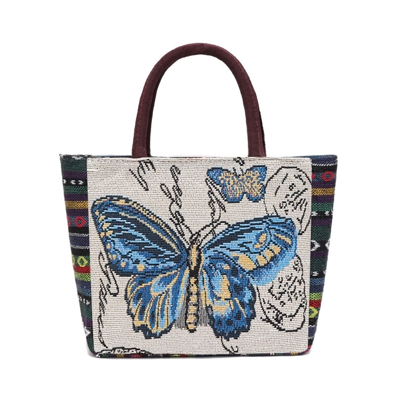 Women’s Vintage Style Butterfly Polyester Shopping Bags