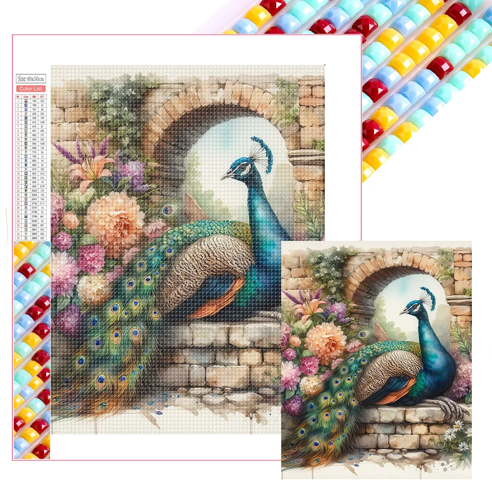 Full Square Diamond Painting - Peacock(Canvas|45*55cm)