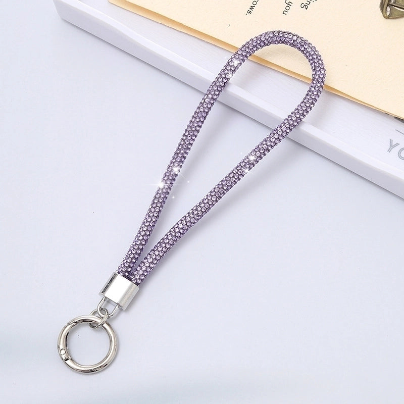 Casual Elegant Minimalist Solid Color Rhinestone Rope Bag Pendant Keychain
