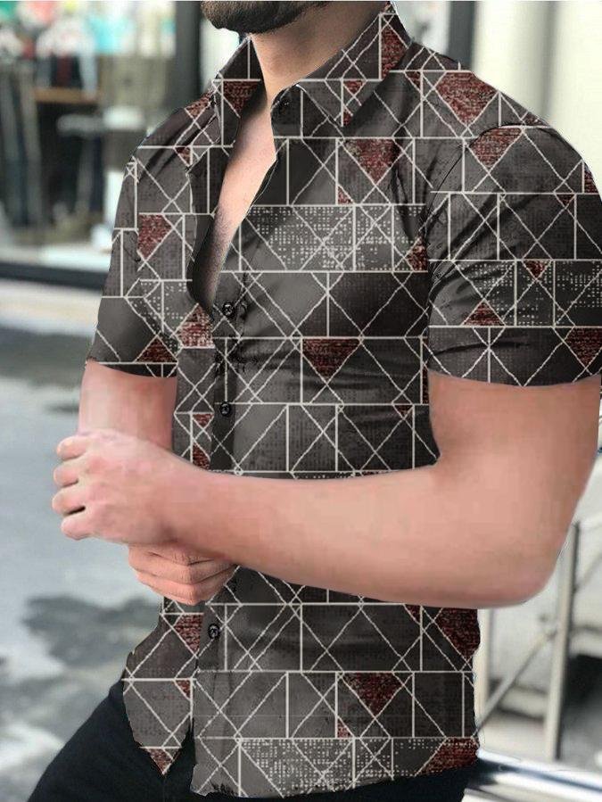 Men's Casual Printed Short-Sleeved Shirt28