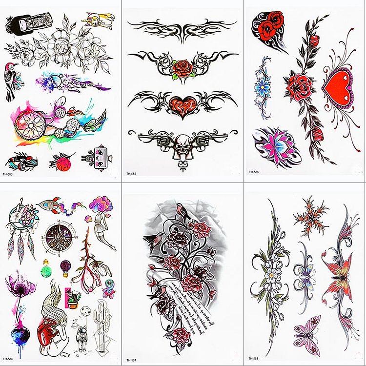 Waterproof Temporary Tattoo Sticker Butterfly Flower Wing Fake Tatto Flash Tatoo Tatouage Temporaire Back Chest For Women Girl