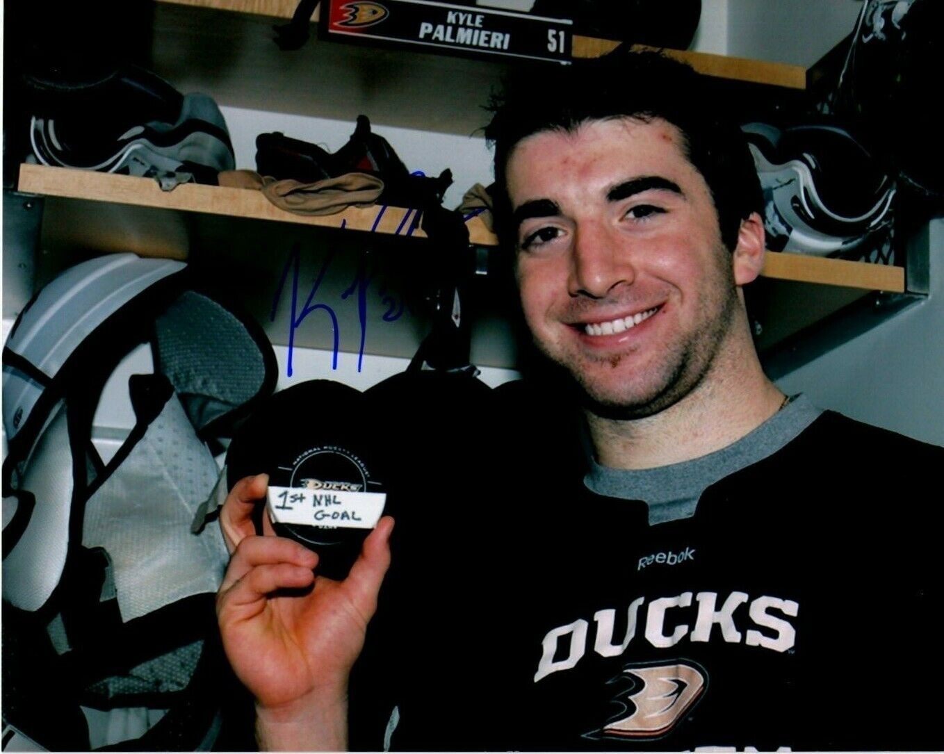 KYLE PALMIERI autographed SIGNED ANAHEIM DUCKS 1st NHL Goal