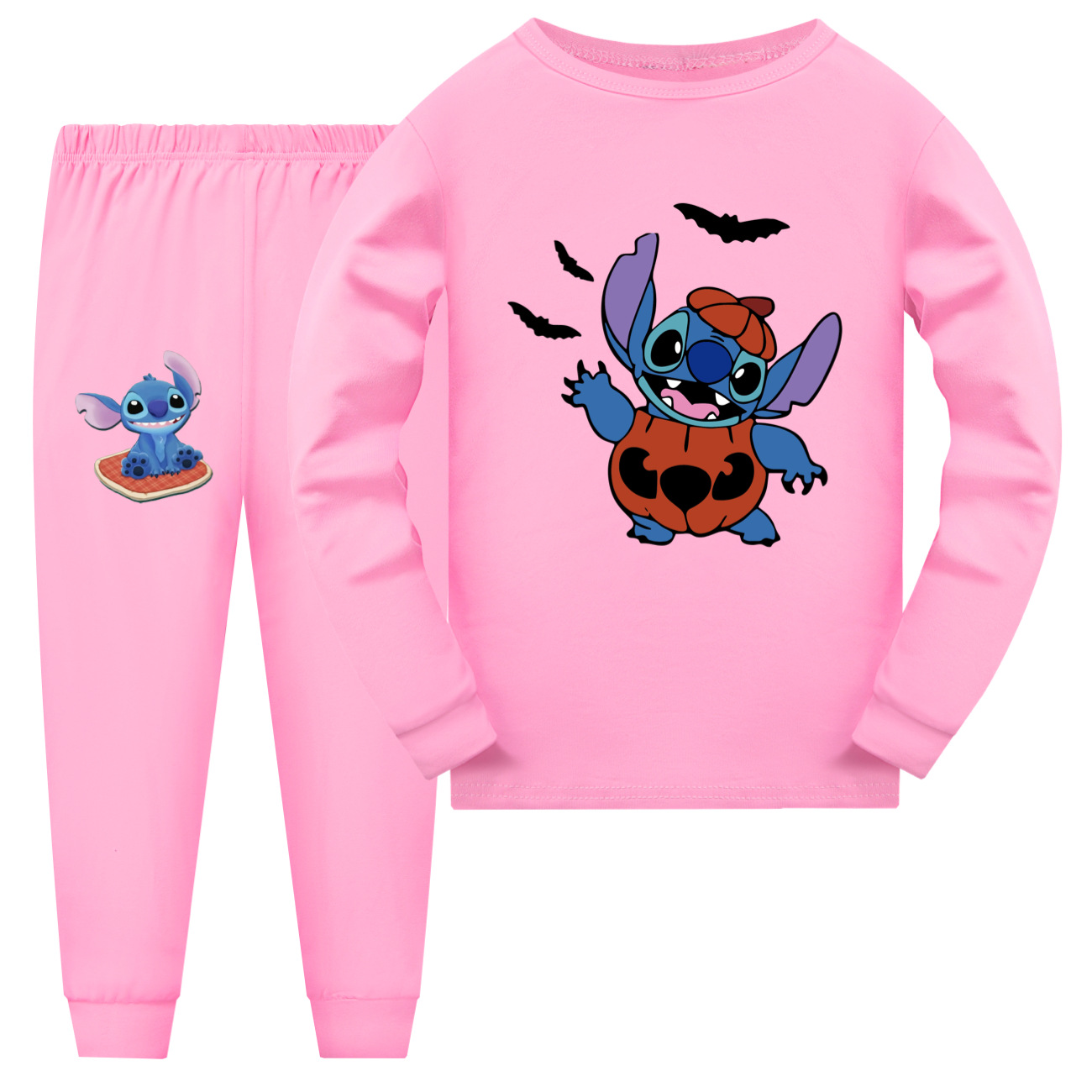 Stitch Halloween Pajama Set for Kids 110-170Long Sleeve & PantsUnisex Sleepwear for Boys & Girls -Mayoulove