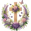 Cross Wreath Special Shaped 5D DIY Partial Drill Diamond Painting Kits for Adults Beginners Home Decor Diamonds Paintings Gem Art 11.81 X11.81inch