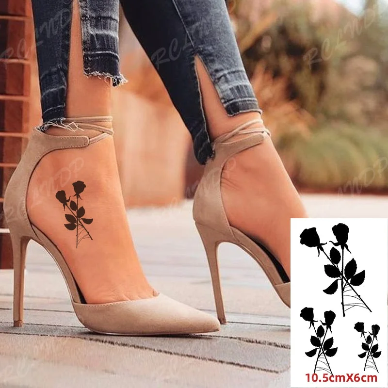 Waterproof Temporary Tattoo Sticker Small Cute Flower Plant Body Art Flash Tatoo Fake Tatto for Women Men